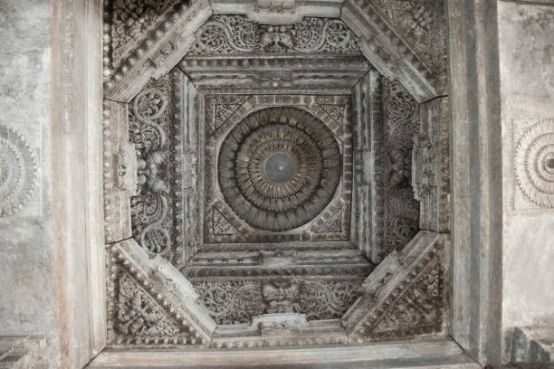 istock Decorative bay ceiling in Akkana Basadi, Sravanabelgola, Karnataka, India. 1170448304