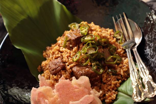 istock Rendang Fried Rice, Indonesian Fried Rice with Beef Rendang 1170449211