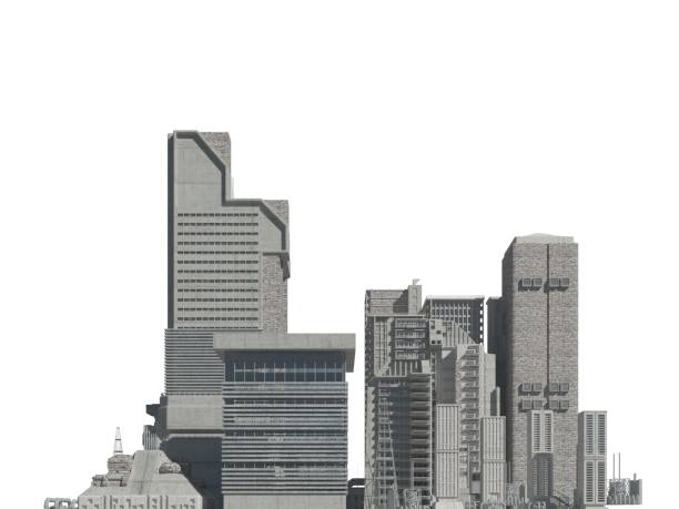 istock Futuristic buildings isolated on white background 3D Illustration 1170450876