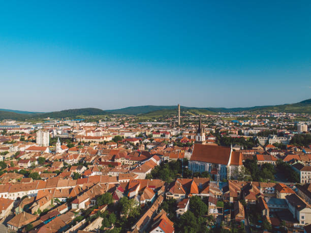 istock High Angle Shot Of Townscape Against Clear Blue Sky 1170455070