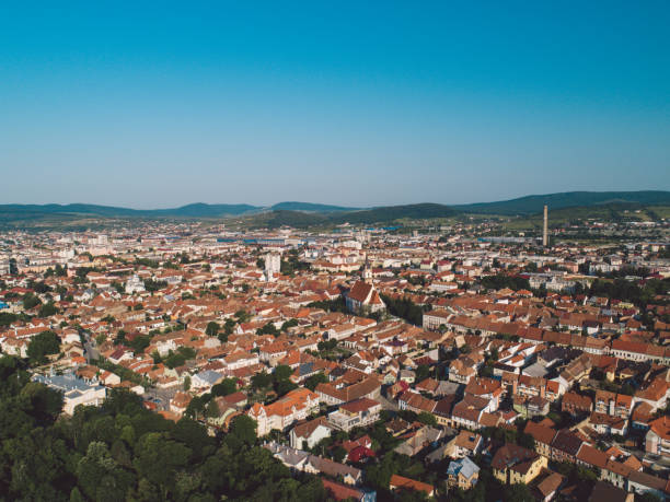 istock High Angle Shot Of Townscape Against Clear Blue Sky 1170455074
