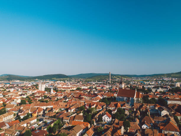 istock High Angle Shot Of Townscape Against Clear Blue Sky 1170455109
