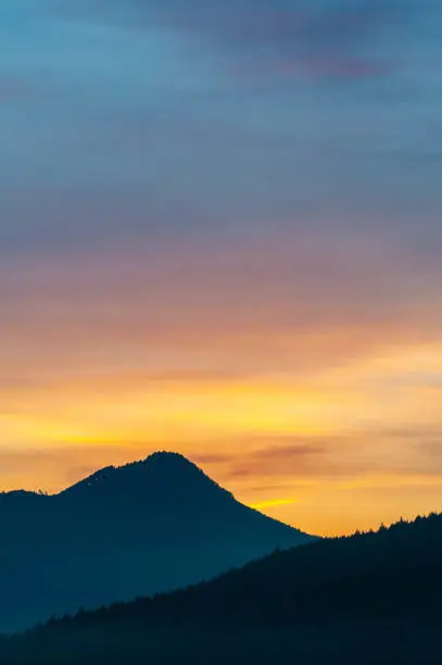 Mountain and beautiful sunrise sky