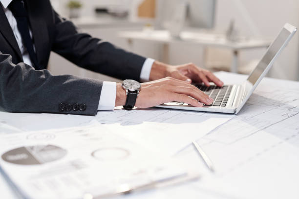 istock Businessman Typing Close up 1170462342