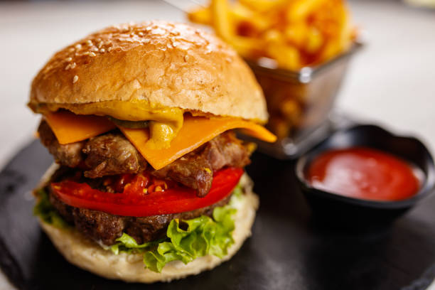 istock Burger with french fries 1170463477
