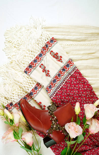 istock Boho Chic fashion layout flat lay with dress and accessories. 1170463644