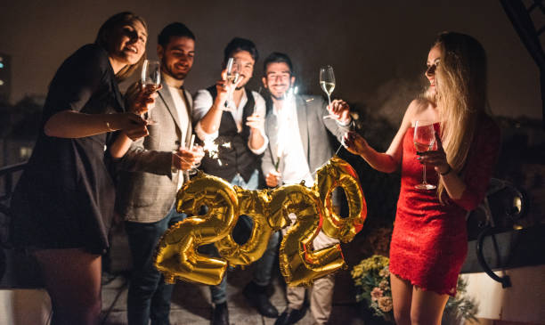 toasting on the rooftop for the new year 2020