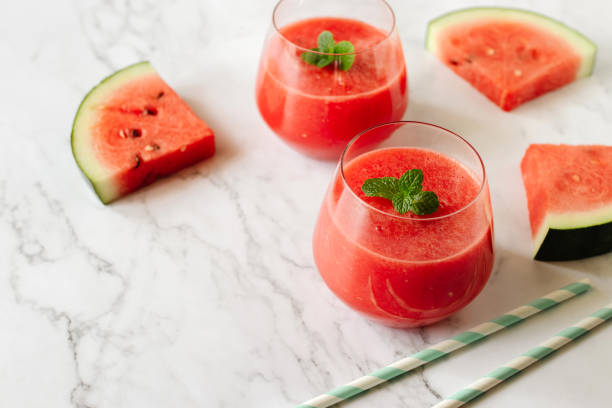 istock Watermelon drink in glasses with mint. Summer drink concept. 1170471359