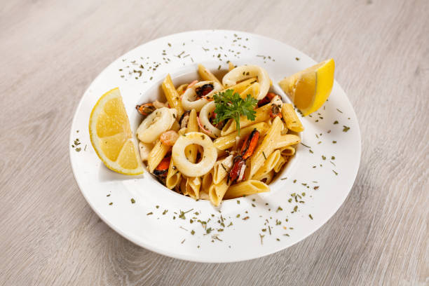 istock Seafood pasta, penne with seafood 1170472810