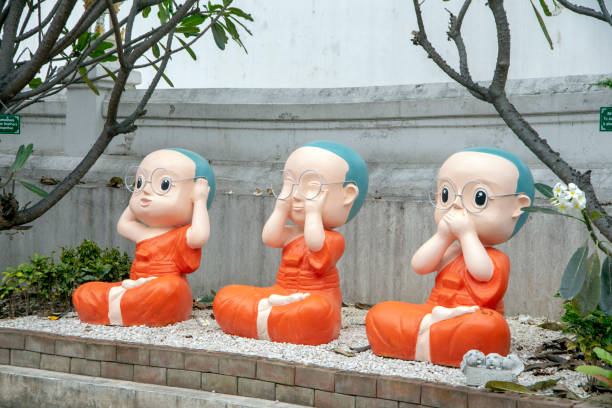 Three wise monks, Wat Pan Ping, Chiang Mai, Thailand