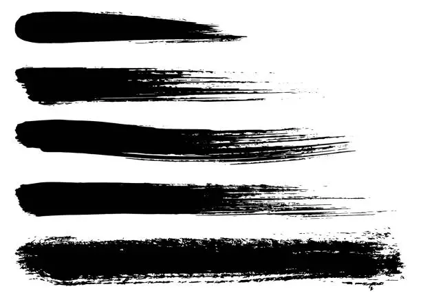 Vector illustration of Set of vector brush strokes