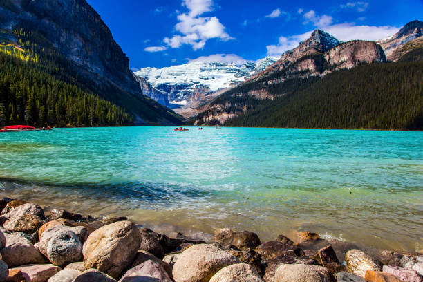istock Glacial Lake Louise with azure water 1170475205