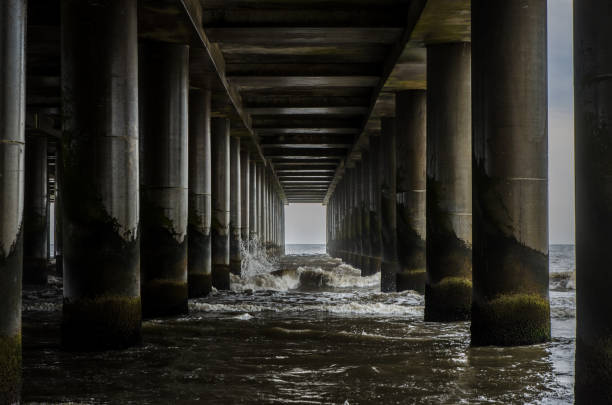 istock Ocean waves under pier of Atlantic City beach 1170475287