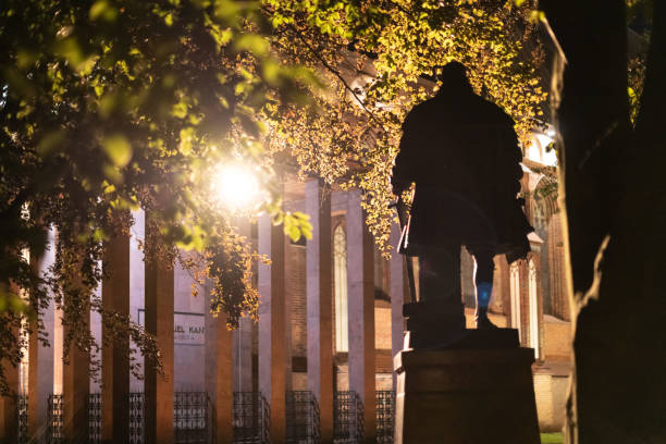 Monument to Duke Albrecht and Immanuel Kant grave at night. Memorial for german philosopher. Kaliningrad, Koenigsberg, Russia. Monument to Duke Albrecht and Immanuel Kant grave at night. Memorial for german philosopher. Kaliningrad, Koenigsberg, Russia. immanuel stock pictures, royalty-free photos & images