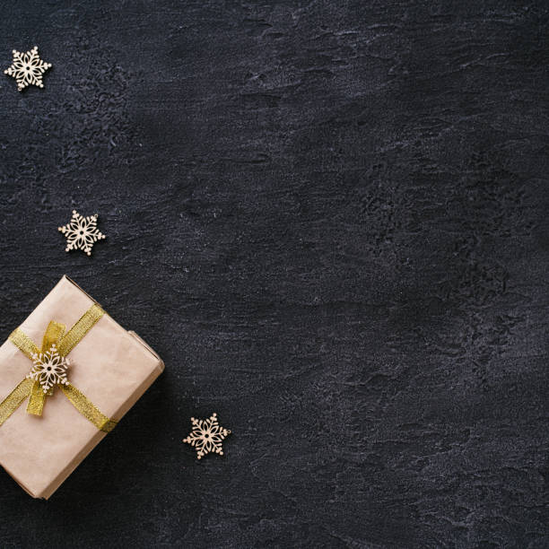 istock Christmas greeting card with decorated gift box 1170480371