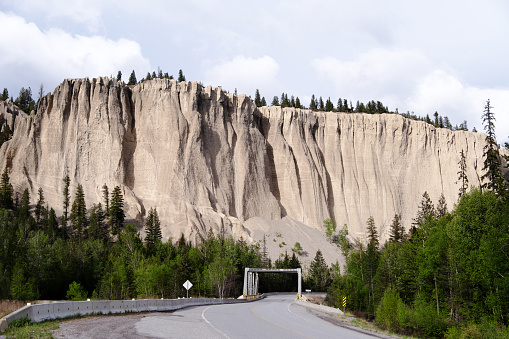 Beautiful sandstone rock formations along the highway.