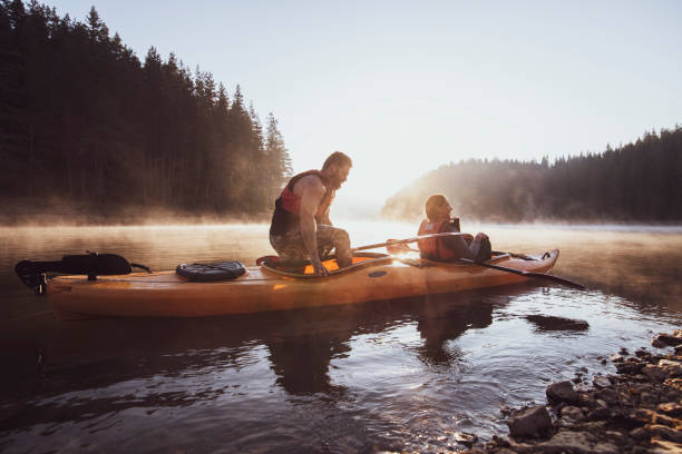 istock Kayaking on mountain lake. 1170483358