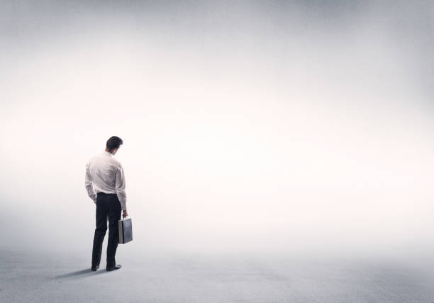 istock Sales person with empty white background 1170488769