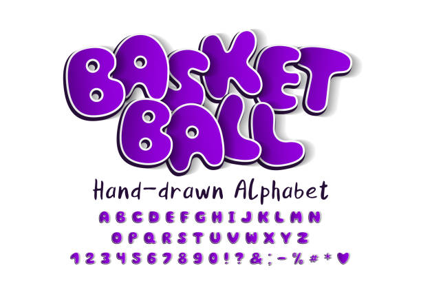 Ilustración de Baloncesto Alfabeto Vectorial De Dibujos Animados 3d Letras Mayúsculas Dibujadas A Mano Números Divertido Tipo De Letra Tridimensional Burbuja Color Degradado Púrpura Y Sombra Transparente Fuente Cómica Para Diseño Deportivo Ilustración de Baloncesto Alfabeto Vectorial De Dibujos Animados 3d Letras Mayúsculas Dibujadas A Mano Números Divertido Tipo De Letra Tridimensional Burbuja Color Degradado Púrpura Y Sombra Transparente Fuente Cómica Para Diseño Deportivo