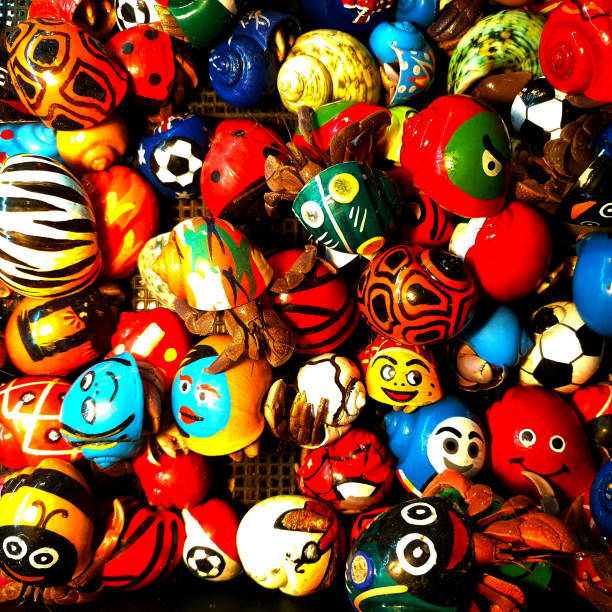 Hermit crab Hermit crab in various clothes. The colors of red, blue, yellow, and green are colorful. korean doll stock pictures, royalty-free photos & images