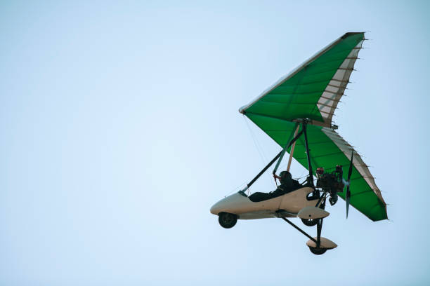 Set of real vintage hang glider wings isolated on white.
