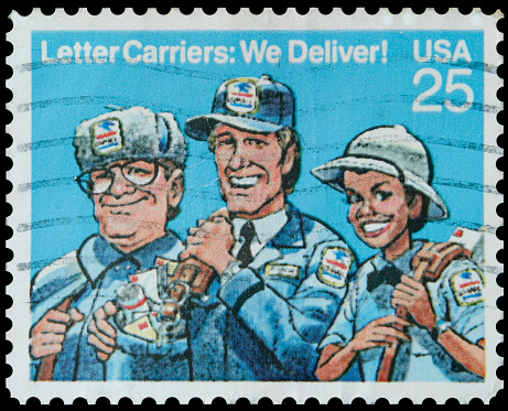 US postage stamp honoring letter carriers