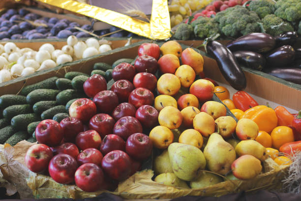 istock Harvest. Apples, radishes, cabbage and eggplants 1170494309
