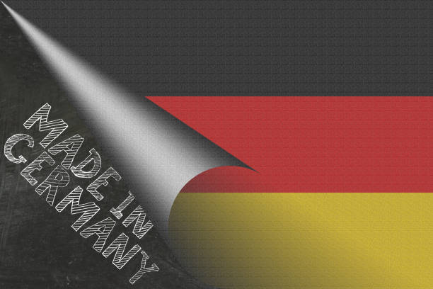 flagge von deutschland und made in germany - made in germany stock-fotos und bilder