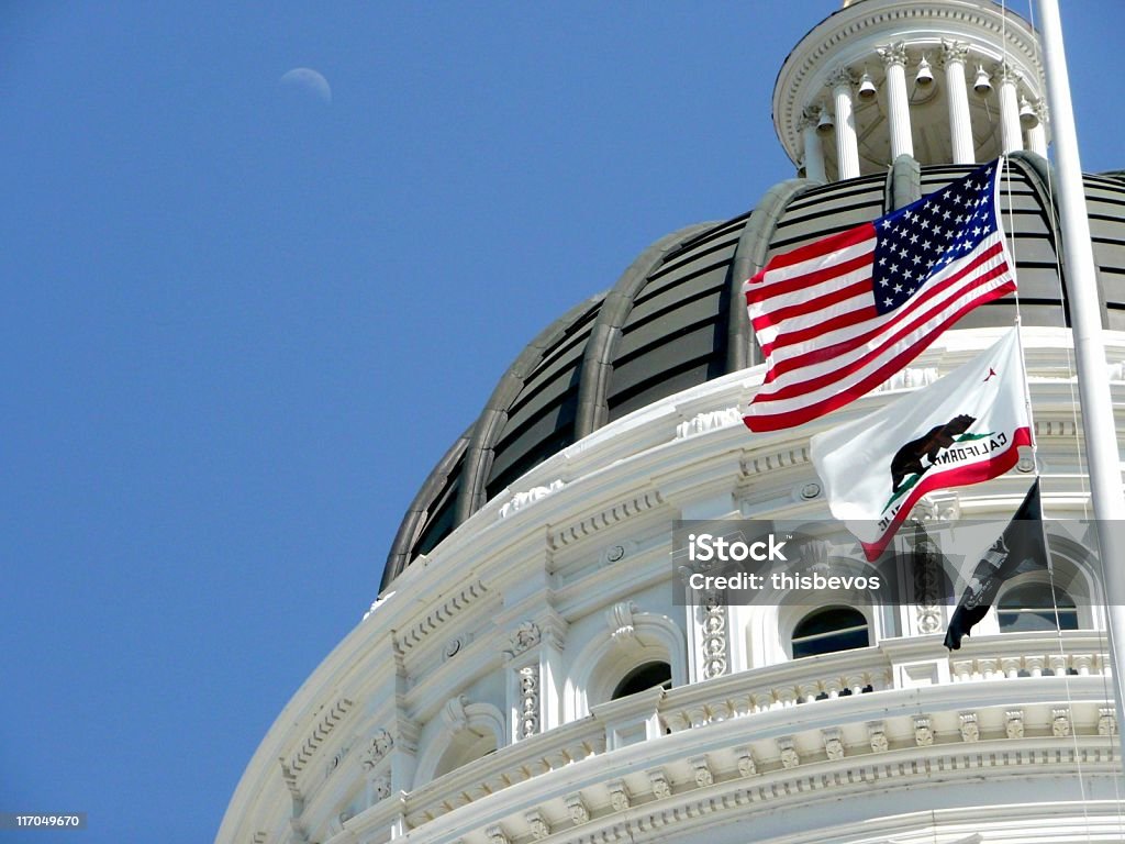California Capitol Dome with Moon See also my other pictures of the California Capitol: California Stock Photo