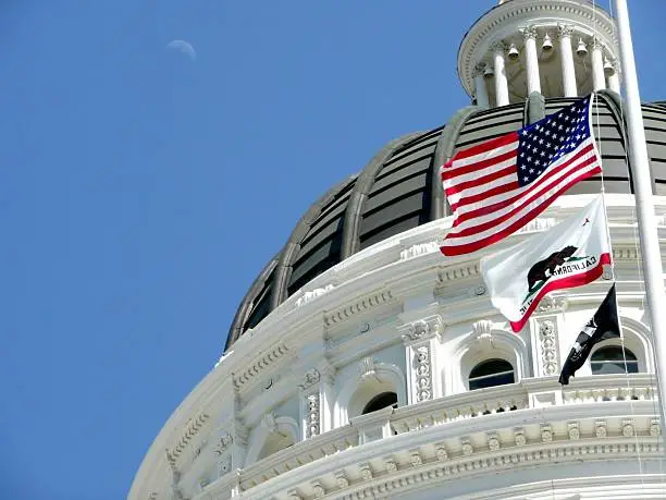 Photo of California Capitol Dome with Moon