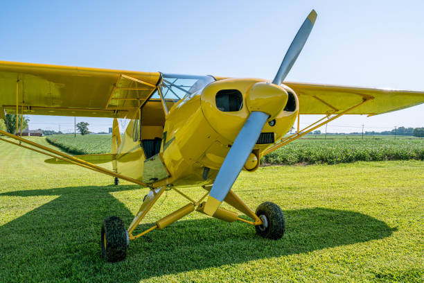 A Small Yellow Airplane stock photo