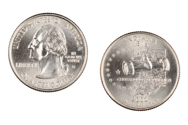 istock Indiana 2002d State Commemorative Quarter isolated on a white background 1170499035
