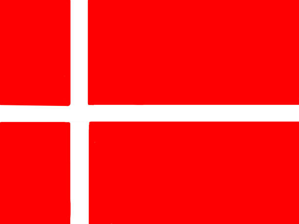 People gathered around the Danish Flag.