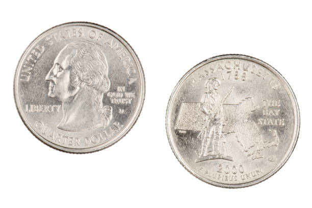 istock Massachuseetts 2000d State Commemorative Quarter isolated on a white background 1170499455