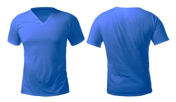 istock Blue V-Neck Shirt Design Template 1170500188