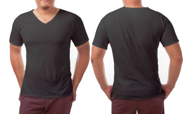 istock Black V-Neck Shirt Design Template 1170500412