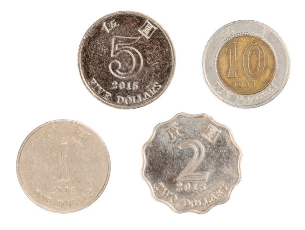 istock Commonly used Dollar Hong Kong Coins isolated on white background 1170500458