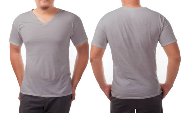istock Grey V-Neck Shirt Design Template 1170500508