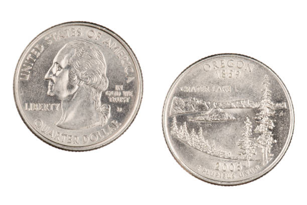 istock Oregon 2005d State Commemorative Quarter isolated on a white background 1170500513
