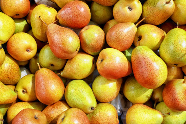 istock Bright ripe pears. Background. Organic products. 1170500561