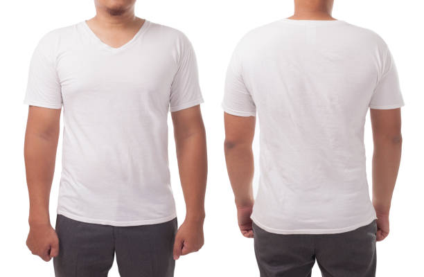 istock White V-Neck Shirt Design Template 1170500839