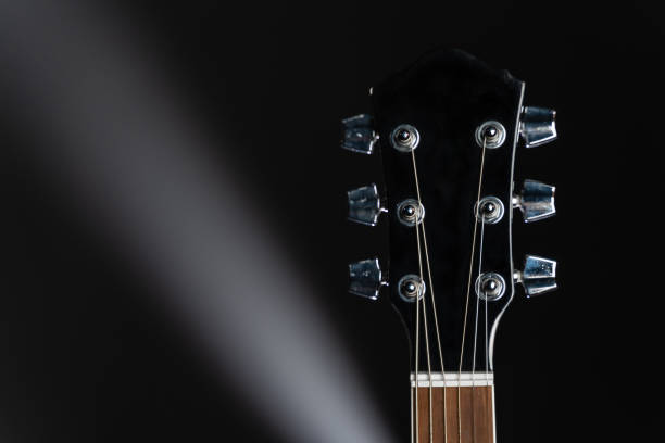 istock Black guitar detail 1170501565