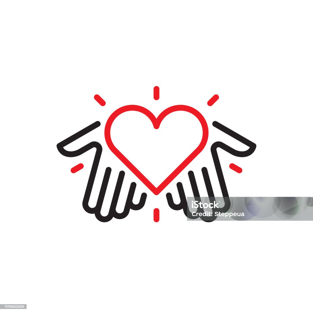 手與心臟標誌 - 免版稅圖示圖庫向量圖形