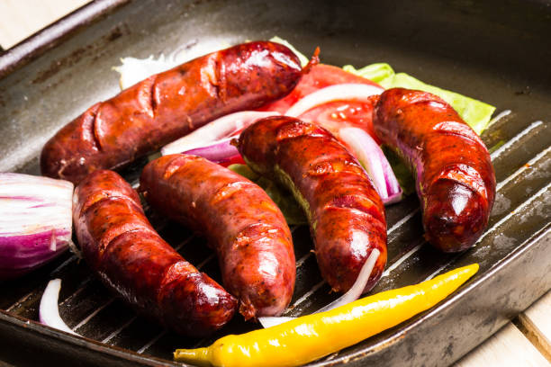 istock Assorted grilled delicious sausages 1170503712
