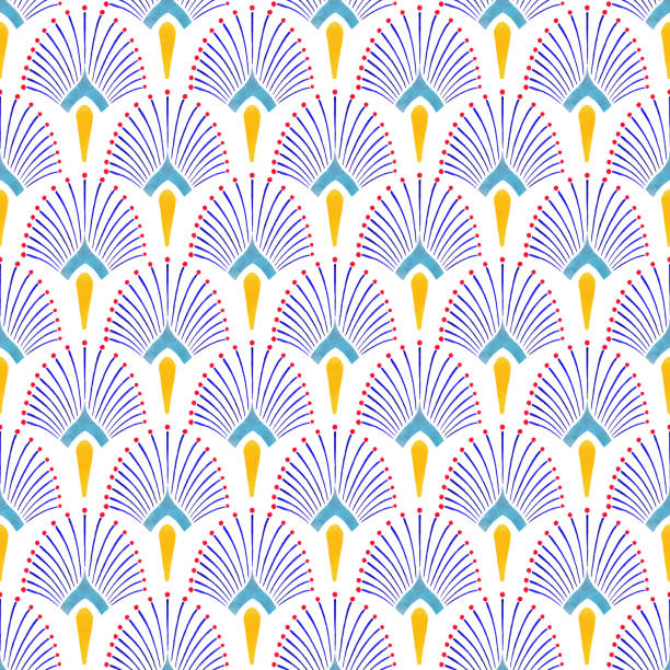 Watercolor Hand Painted Navy Blue and Yellow Tile. Art Deco Vector Seamless Pattern, Lisbon Arabic Floral Mosaic, Mediterranean Seamless Navy Blue and Yellow Ornament. Watercolor Hand Painted Navy Blue and Yellow Tile. Art Deco Vector Seamless Pattern, Lisbon Arabic Floral Mosaic, Mediterranean Seamless Navy Blue and Yellow Ornament. spanish culture illustrations stock illustrations
