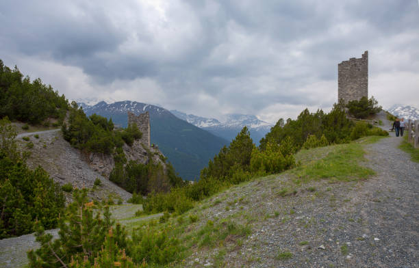 Fraele Towers (Torri di Fraele), Valdidentro, North Valtellina, Lombardy, Italy stock photo