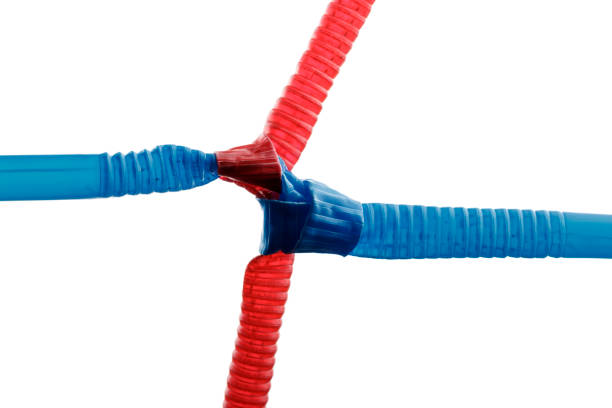 istock Plastic straws isolated on white background. Knot. 1170514807
