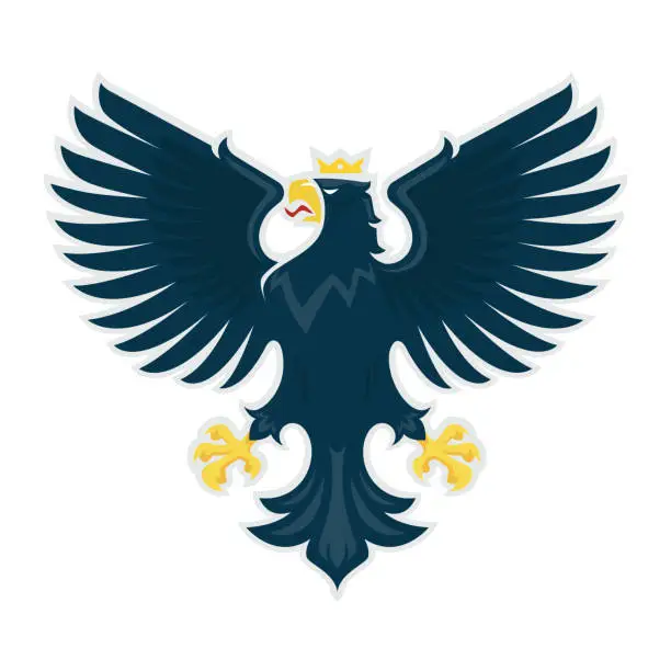 Vector illustration of Heraldic eagle. Vector illustration of a proud eagle with spread wings.