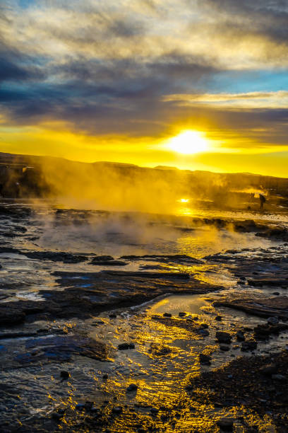 istock Geysir geyser and sunrise (Iceland) 1170516553