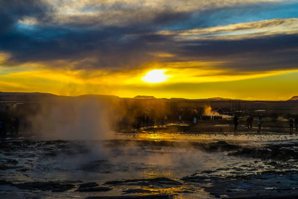 istock Geysir geyser and sunrise (Iceland) 1170516560